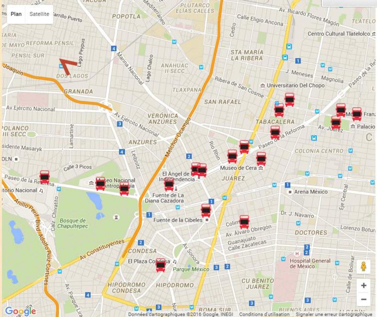 turibus Мехико Хотын замын газрын зураг нь