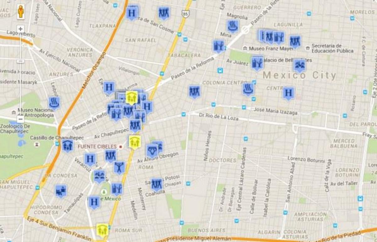 гей Мехико Хотын газрын зураг