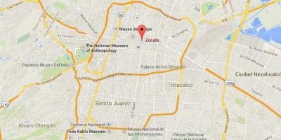 Zocalo Мехико Хотын газрын зураг