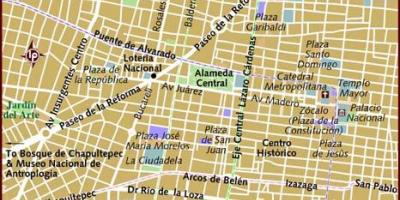 Centro historico Мехико Хотын газрын зураг